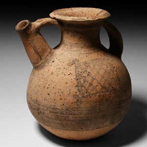 Western Asiatic Terracotta Jug with Net Painting