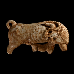 Western Asiatic Stone Cow Suckling Calf Statuette
