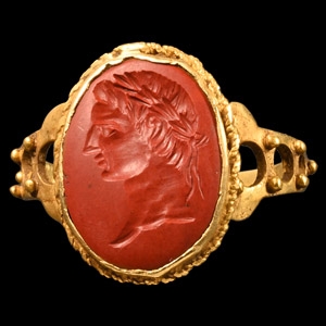Post Medieval Gold Ring with Gemstone