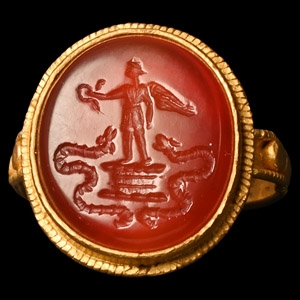 Victorian Gold Ring with Victory Gemstone