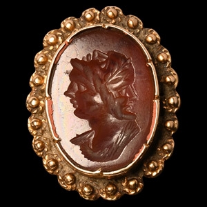 Victorian Gold Ring with Gryllus Gemstone