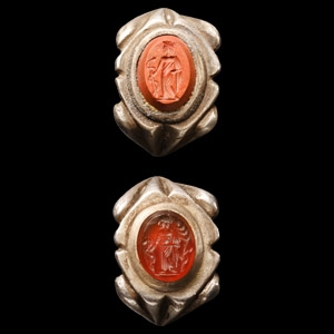 Roman Style Silver Rings with Gemstones