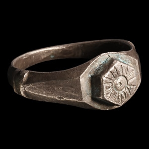 Roman Silver Ring with Radiating Sun