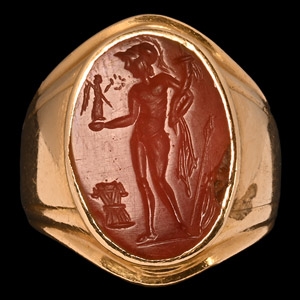 Roman Mars Gemstone in Gold Ring