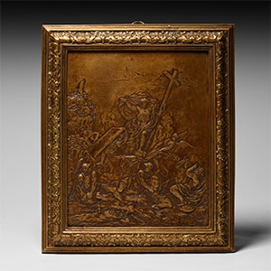 Post Medieval Copper Plaque with Resurrection Scene