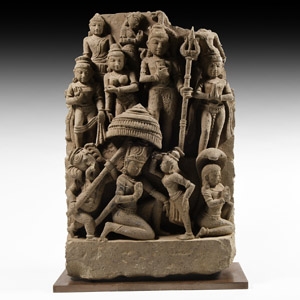Indian Relief with Figures