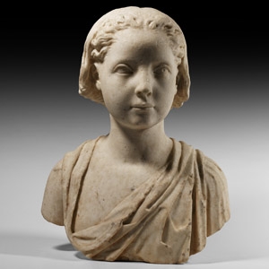 Post Medieval Marble Bust of a Young Female