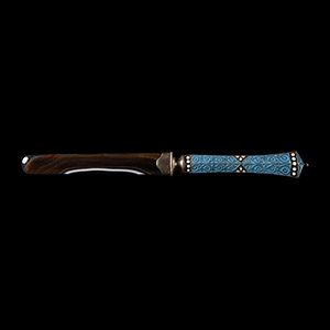 Silver Enamelled Letter Opener with Agate Blade