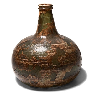 Tudor Period Glass Onion Bottle