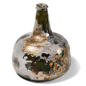 Post Medieval Glass Onion Bottle