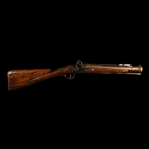 Georgian Flintlock Brass Blunderbuss with Spring Bayonet