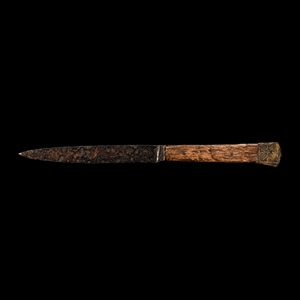 Medieval Iron Knife with Bronze Pommel