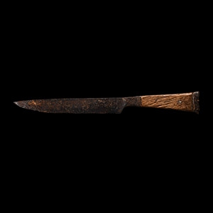 Medieval Iron Knife with Bronze Pommel