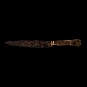 Medieval Iron Knife with Bronze Pommel