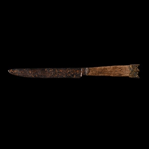 Medieval Iron Knife with Bronze Pommel