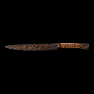 Medieval Iron Knife with Bronze Pommel
