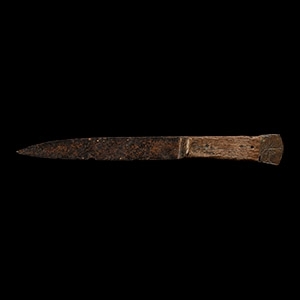 Medieval Iron Knife with Bronze Pommel