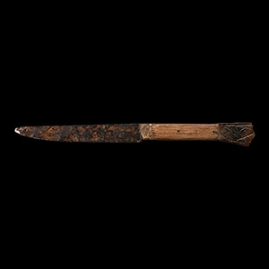 Medieval Iron Knife with Bronze Pommel