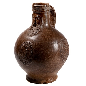 Post Medieval Glazed Ceramic Bellarmine Jar