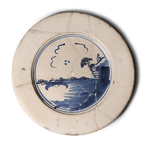 Post Medieval Delft Tin-Glazed Ceramic Plate