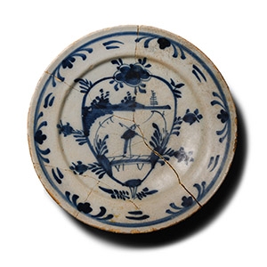 Post Medieval Delft Tin-Glazed Ceramic Plate