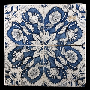 Post Medieval Glazed Ceramic Tile Display