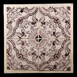 Post Medieval Glazed Ceramic Tile Display