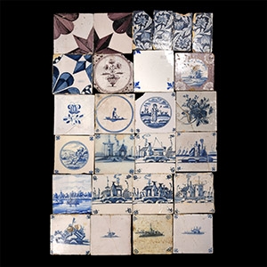 Post Medieval Glazed Ceramic Tile Group