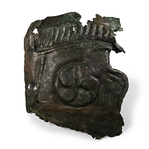 Roman Bronze Military Helmet Face Guard Section