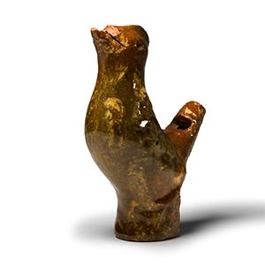 Post Medieval Glazed Ceramic Bird Whistle