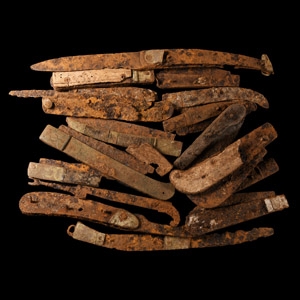 Post Medieval Iron Folding Knife Group