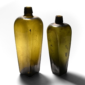 Post Medieval Glass Gin Bottle Group