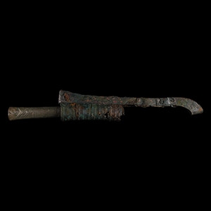 Viking Age Bronze Dagger Hilt with Scabbard