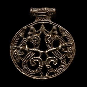 Viking Age Silver Gripping Beasts Pendant