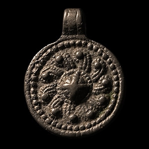 Viking Age Bronze Sun Whorl Pendant