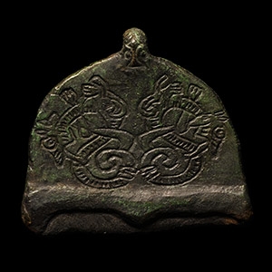 Viking Age Fire Steel with Bronze Jellinge Dragon Handle