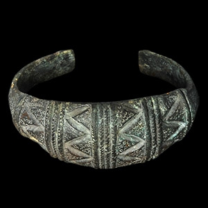 Viking Age Bronze Bracelet with Zig-Zag Design