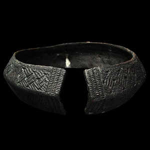Viking Age Bronze Bracelet with Hatched Panels