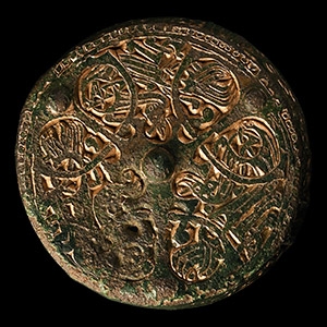 Viking Age Gilt Bronze Oseberg Box Brooch with Entwined Animals