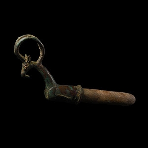 Luristan Whetstone with Bronze Ibex Handle