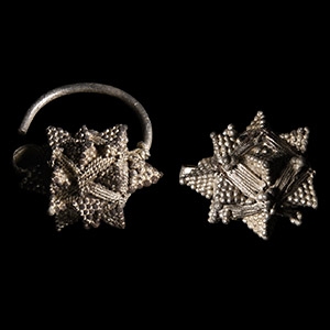 Byzantine Age Silver Temple Ring Pair