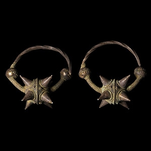 Viking Period Rus Silver Temple Earring Pair