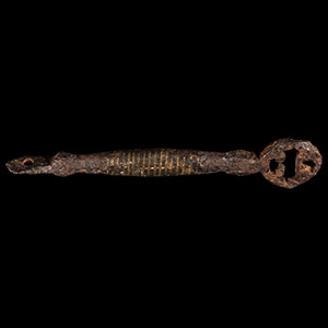 Viking Age Latten Inlaid Iron Key