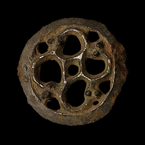 Viking Age Tinned Bronze Openwork Disc Brooch