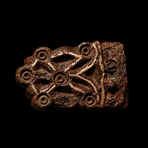 Viking Age Silver Inlaid Iron Strap End