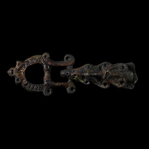 Viking Age Bronze Dragon Strap End with Loop