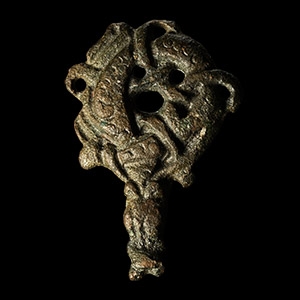 Viking Bronze Urnes Style Entwined Beast Mount