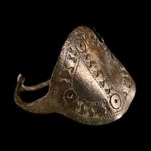 Anglo-Saxon Bronze Ring with Punched Motifs