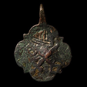 Medieval Double-Sided Bronze Knights Heraldic Horse Harness Pendant