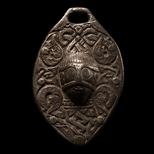 Viking Silver Urnes Style Rattle Pendant